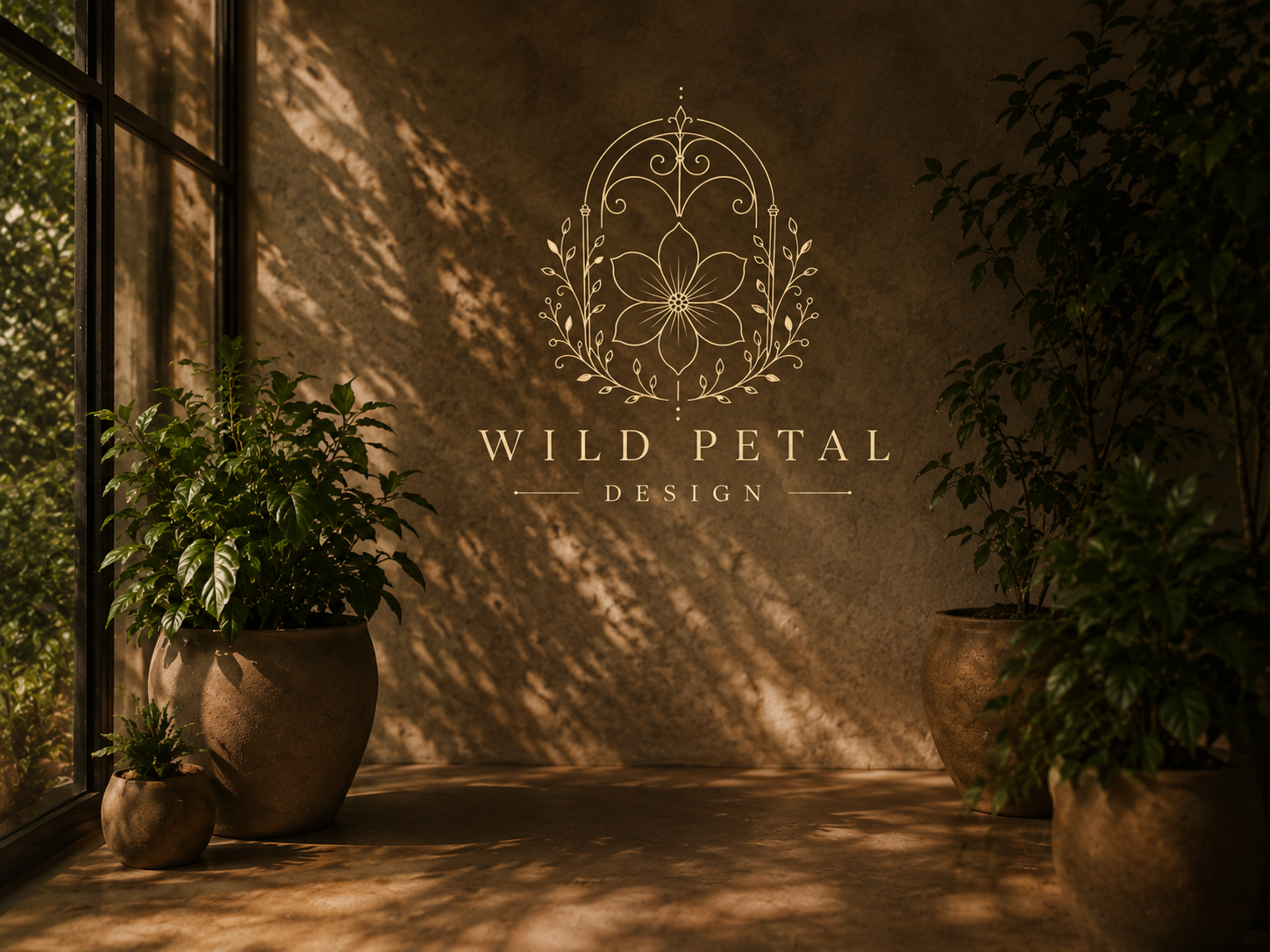 Warm interior with curated plants for Wild Petal Design